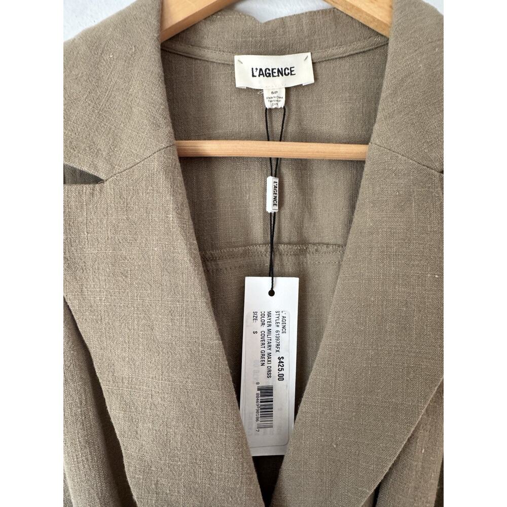 NWT L’agence Mayer Military Maxi Dress Covert Green Women’s Size Small - Picture 7 of 9